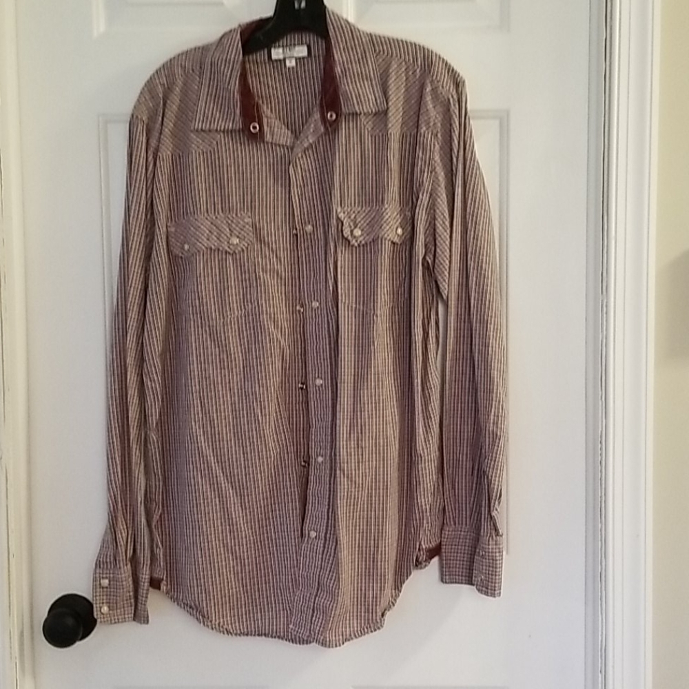 Mens  Snap Western style long sleeve shirt
